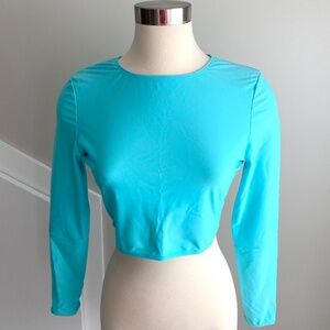 Endless Waves Long Sleeve Cropped Swim Top - Size M